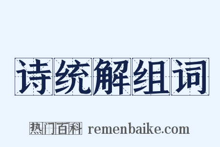 诗统解组词是什么意思的图片